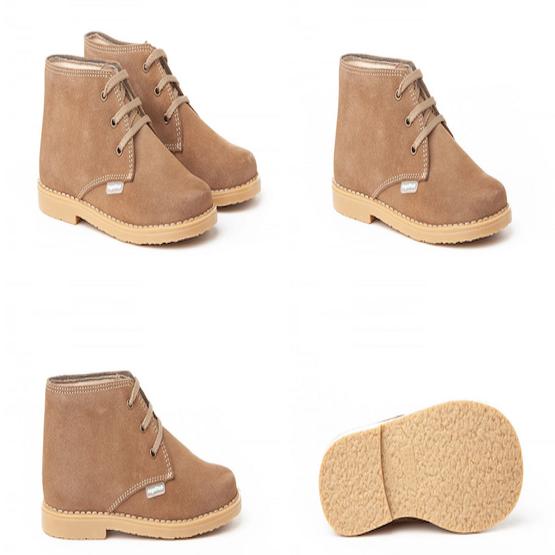 Made in Spain Boys Suede Safari Boot EU20-EU31 Brown
